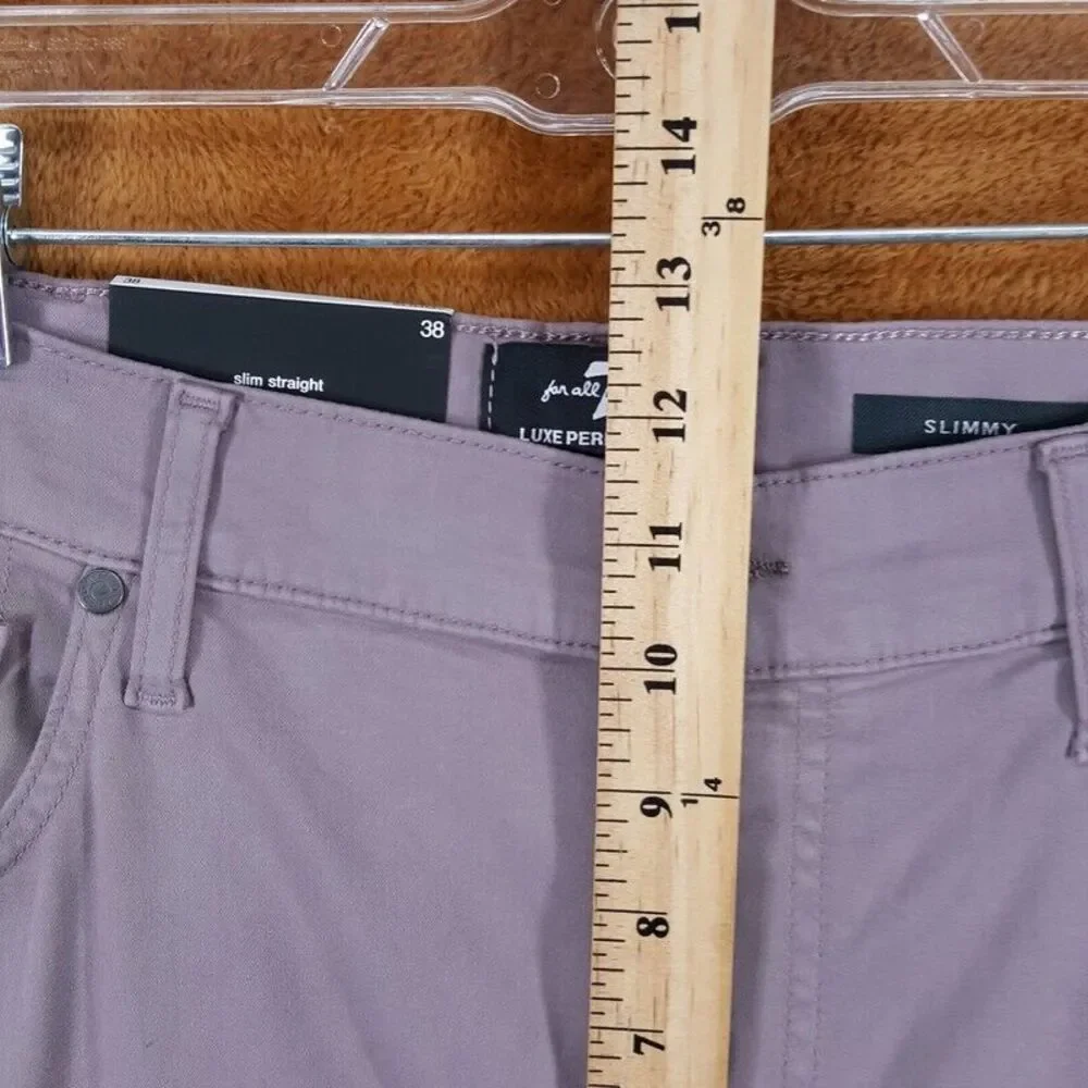 7 FOR ALL MANKIND Jeans Mens Size 38 Mauve Slim Straight Luxe Performance SLIMMY